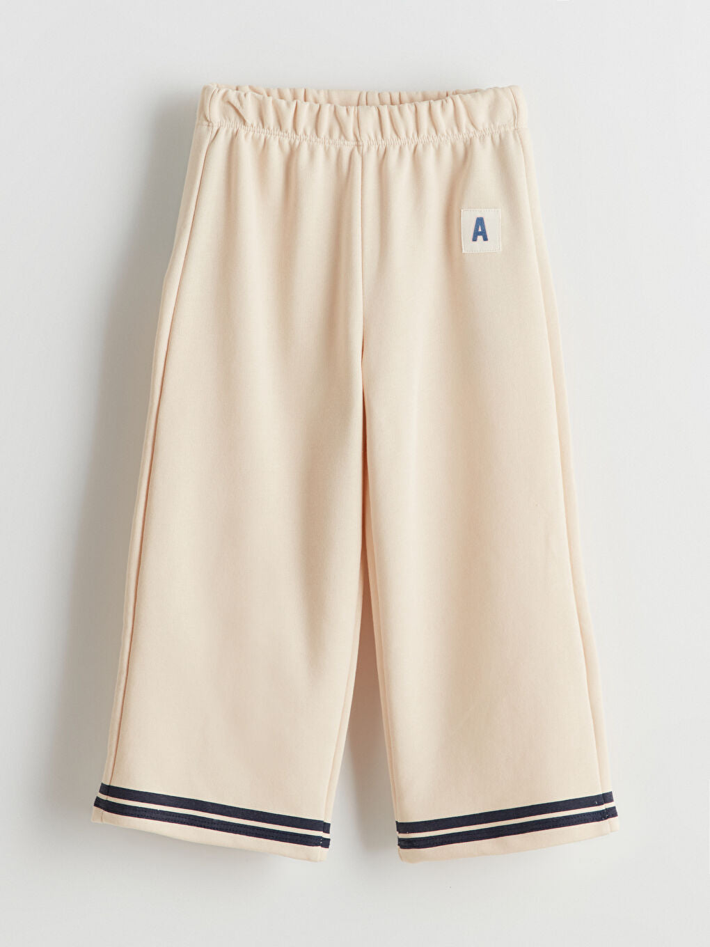 LCW Kids Beige Elastic Waist Printed Girls Trousers