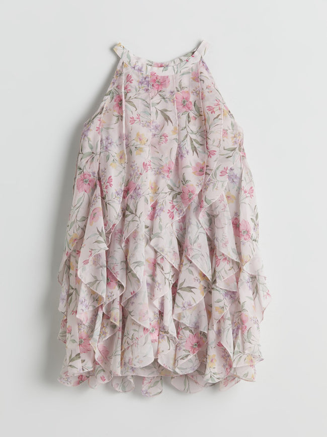 LCW Kids Halter Neck Floral Girl Dress Hover Image