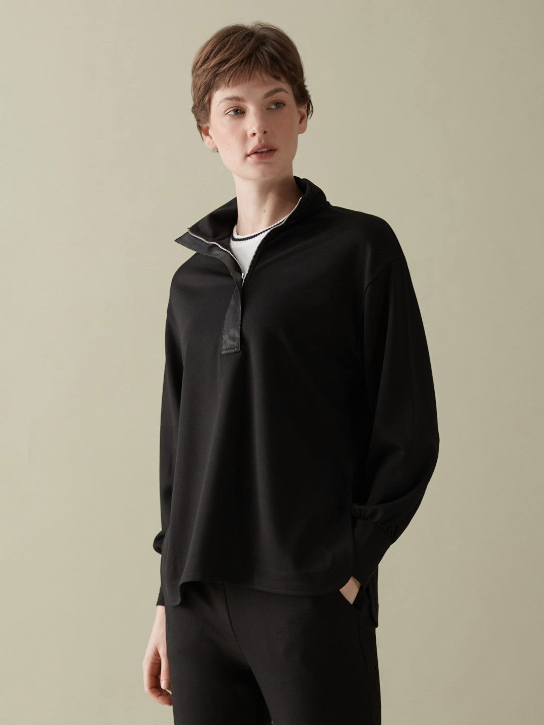 LCW Classic Stand Collar Women T-Shirt