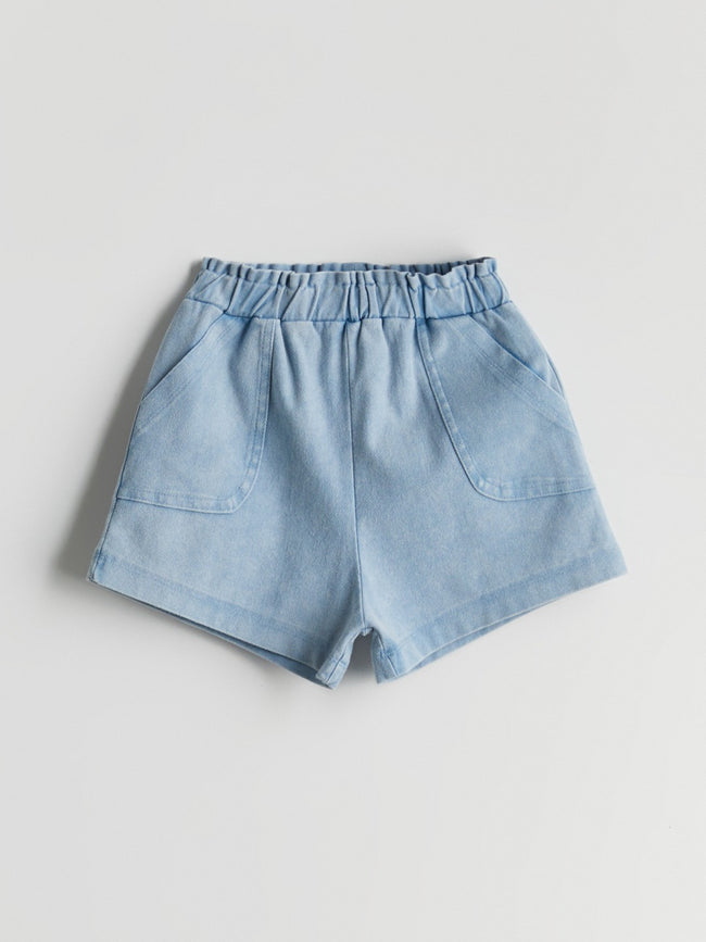 LCW Kids Elastic Waist Pocket Girls Shorts Hover Image