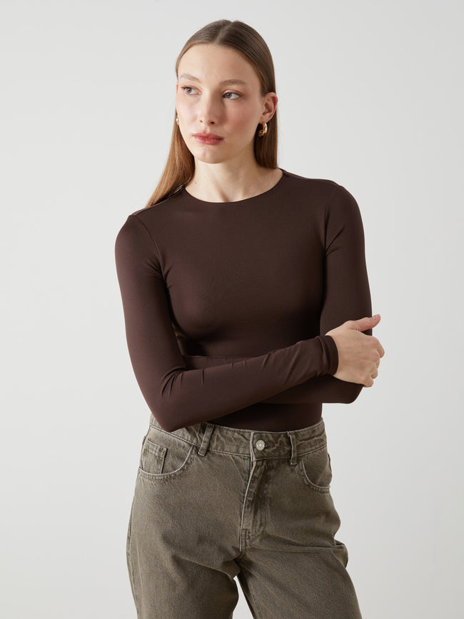 LCW Vision Crew Neck Women Bodysuit Hover Image