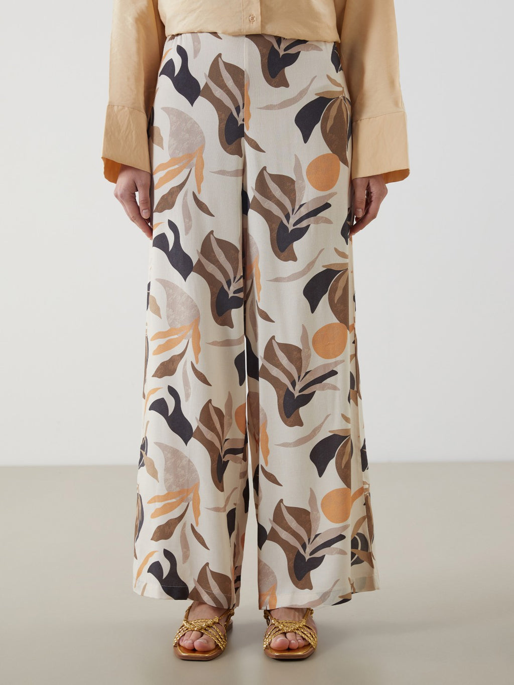 LCW Modest Elastic Waist Patterned Women Trousers