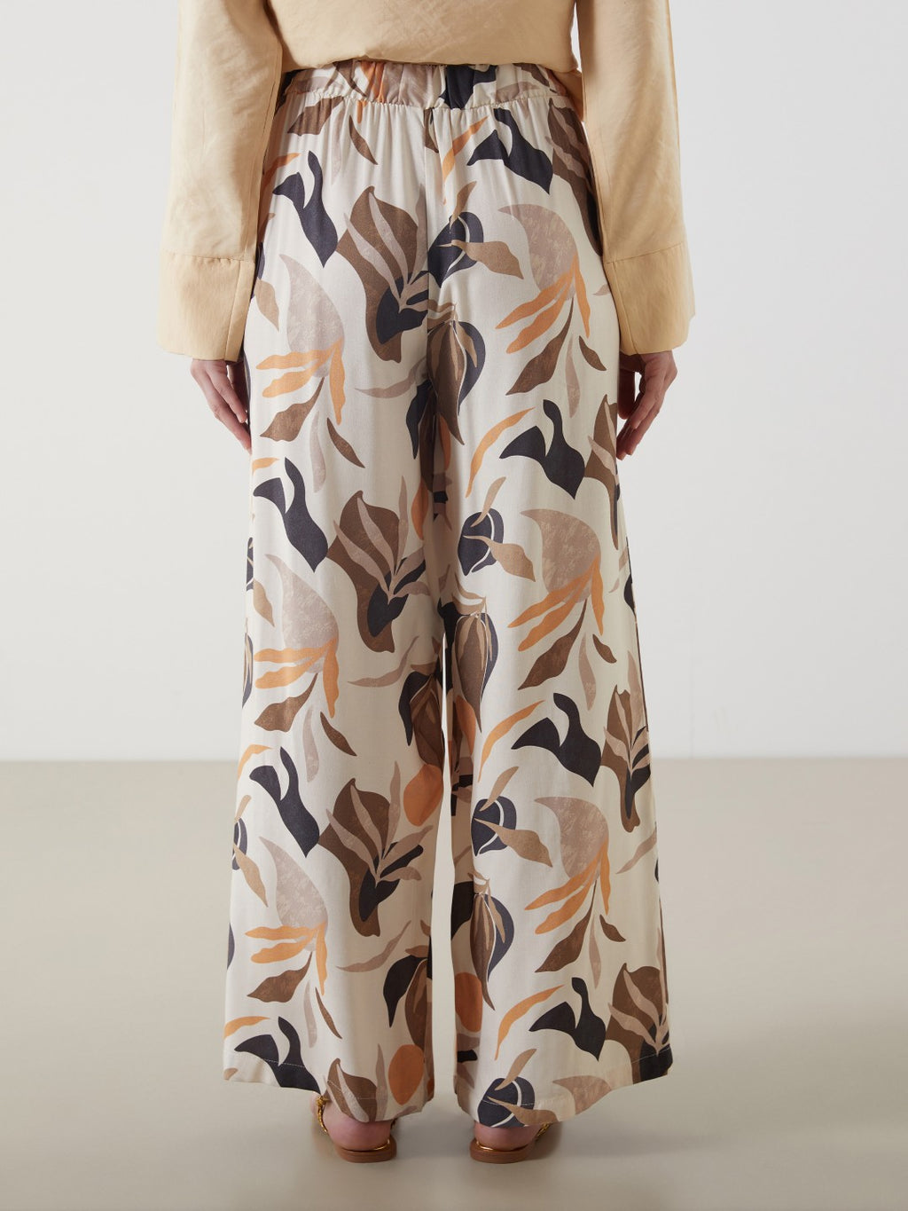 LCW Modest Elastic Waist Patterned Women Trousers