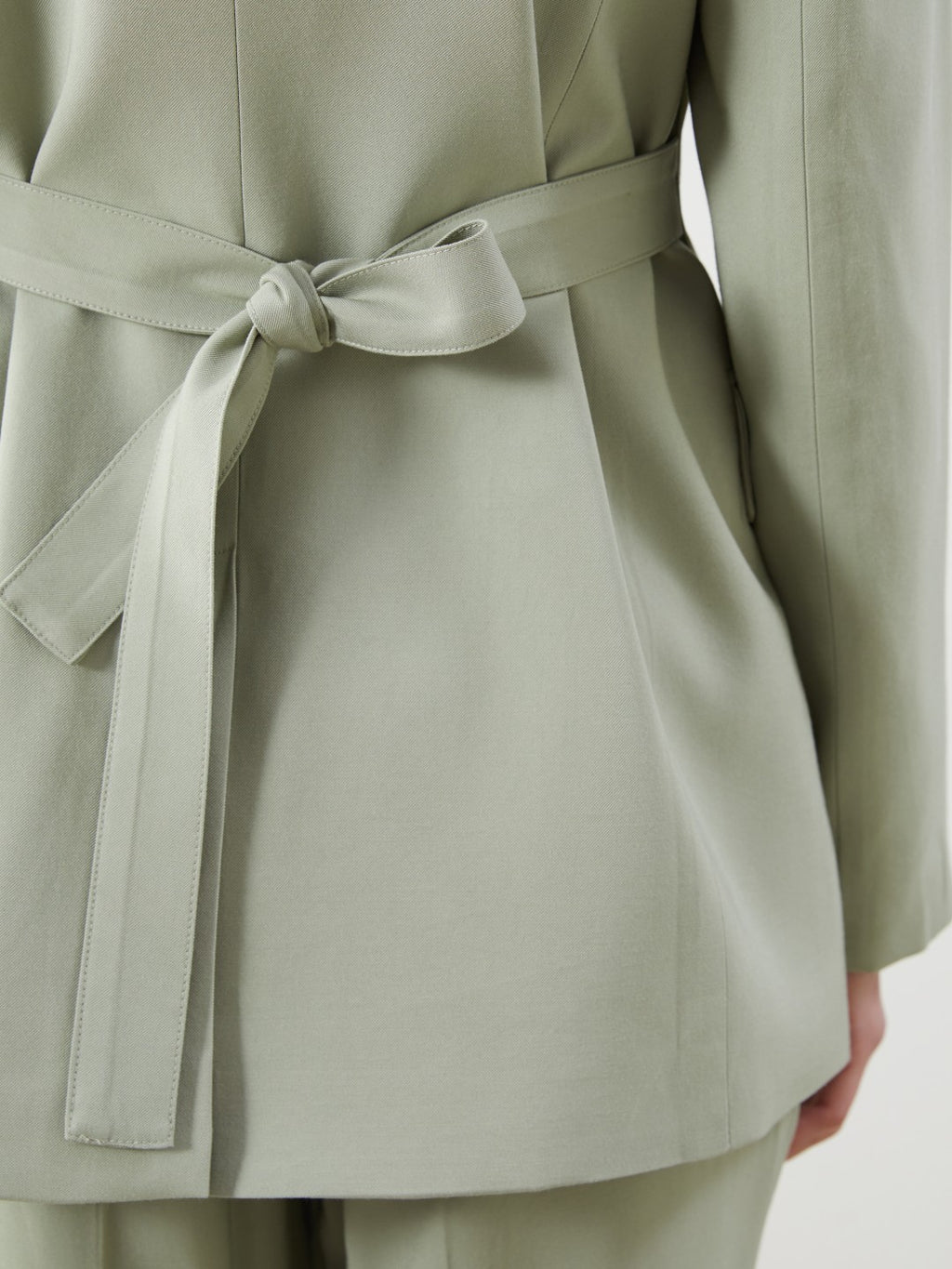 LCW Modest Waist Belted Women Blazer Jacket