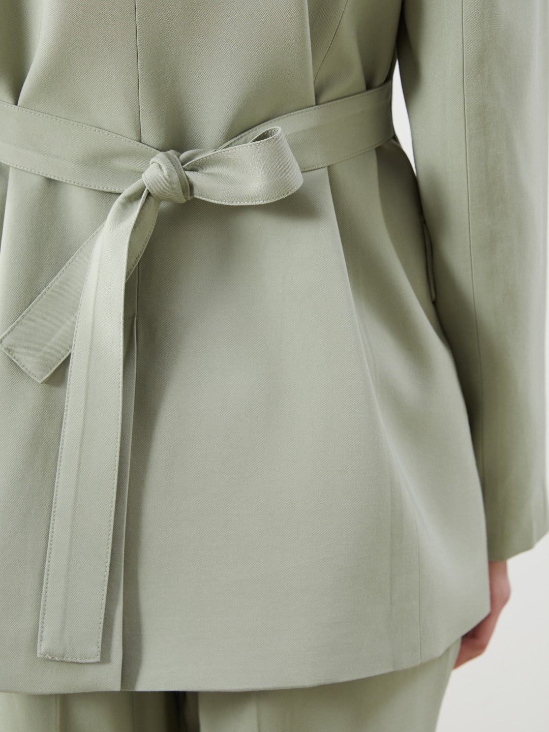 LCW Modest Waist Belted Women Blazer Jacket