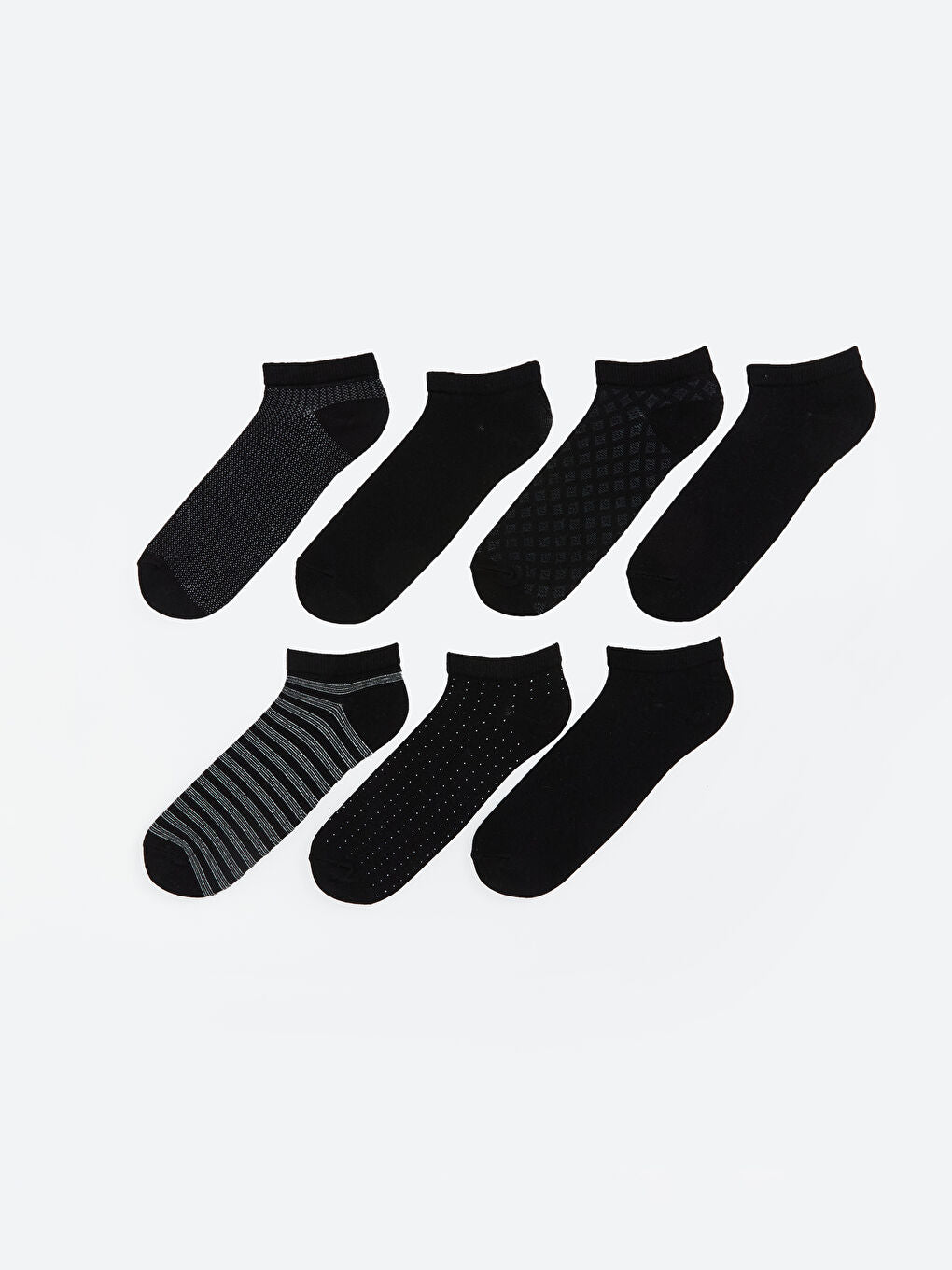 LCW ACCESSORIES Mixed Patterned Men Ankle Socks 7-Pack