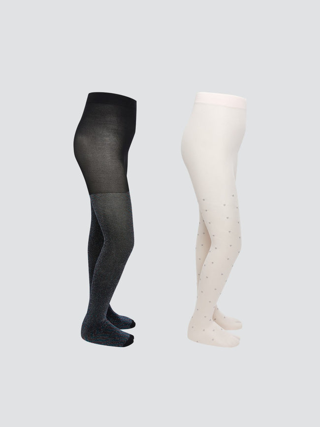 LCW Kids Girls Thin Tights 2-Pack Hover Image
