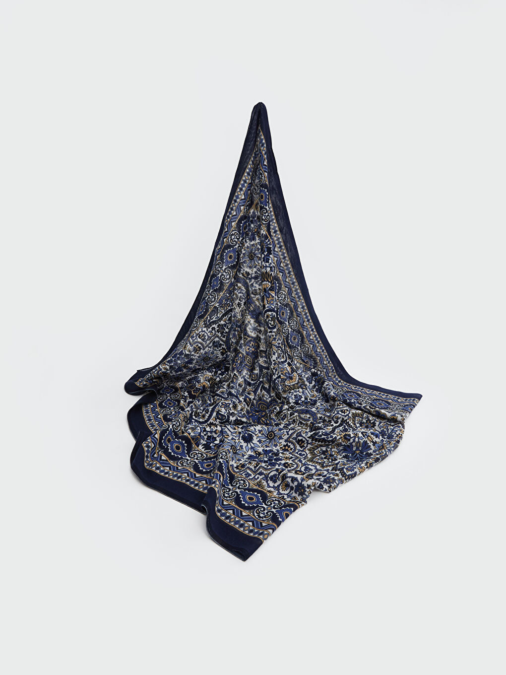 LCW ACCESSORIES Navy Blue Ethnic Patterned Women Shawl