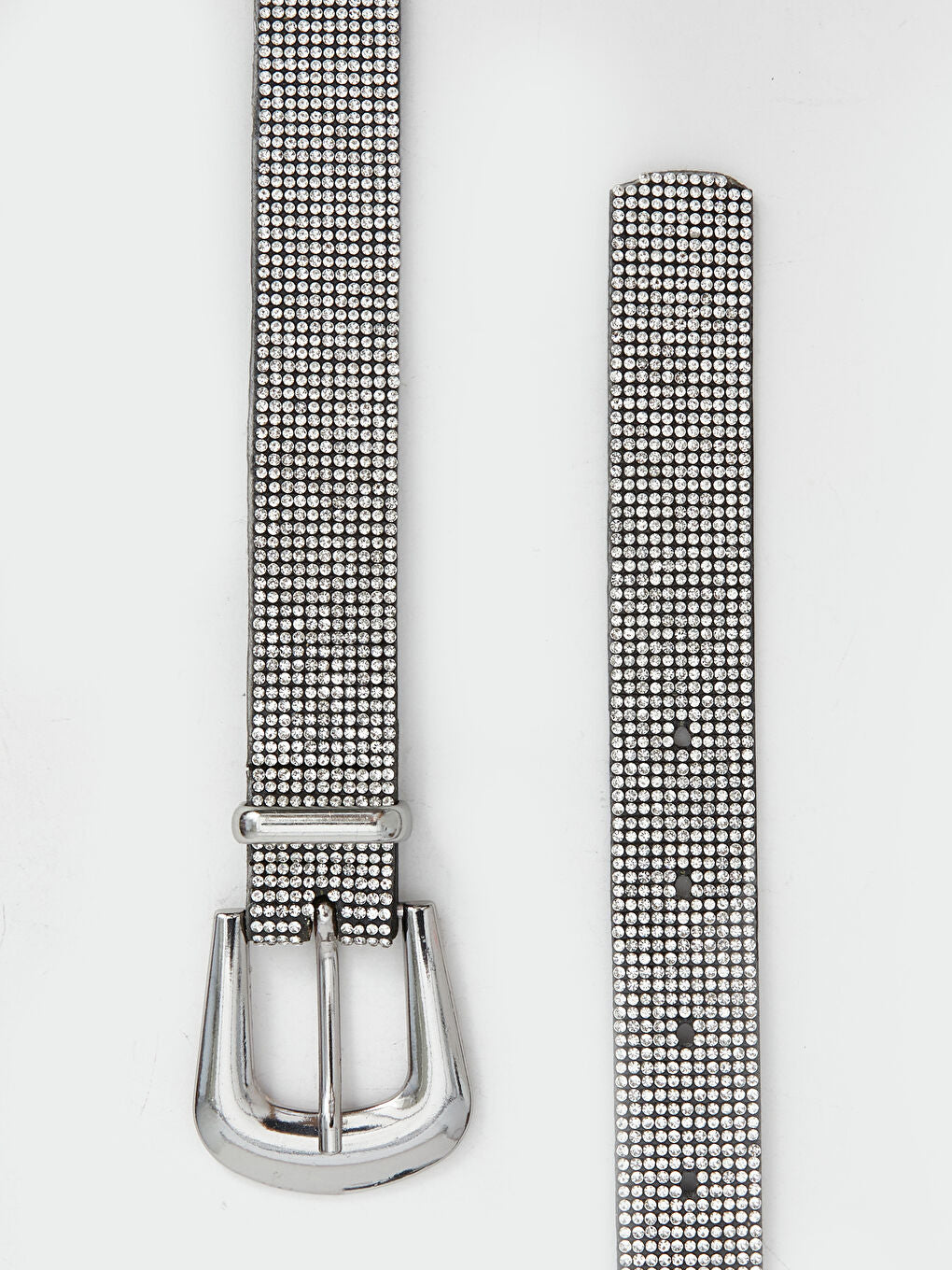 LCW ACCESSORIES Grey Shiny Stone Women Belt