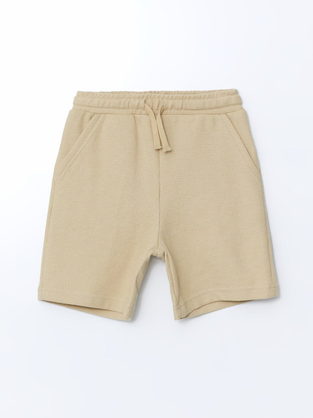 LCW Kids Beige Crew Neck Boy T-Shirt And Shorts