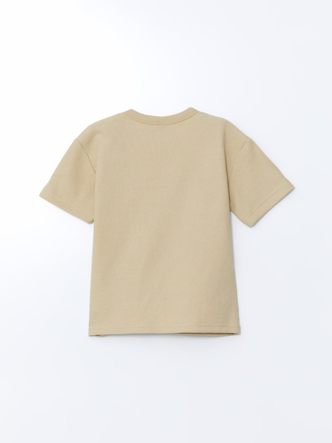 LCW Kids Beige Crew Neck Boy T-Shirt And Shorts