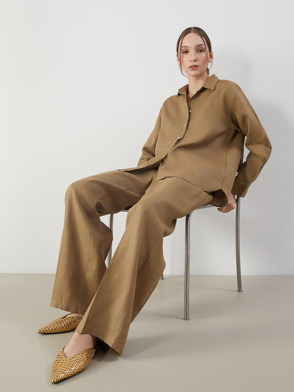 LCW Vision Elastic Waist Linen Women Trousers