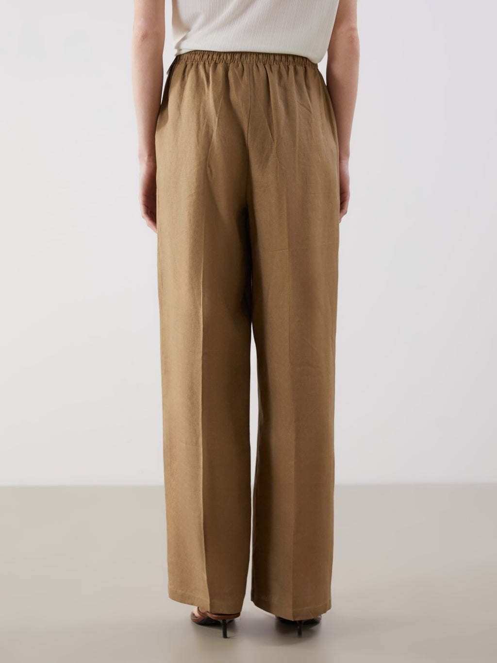 LCW Vision Elastic Waist Linen Women Trousers