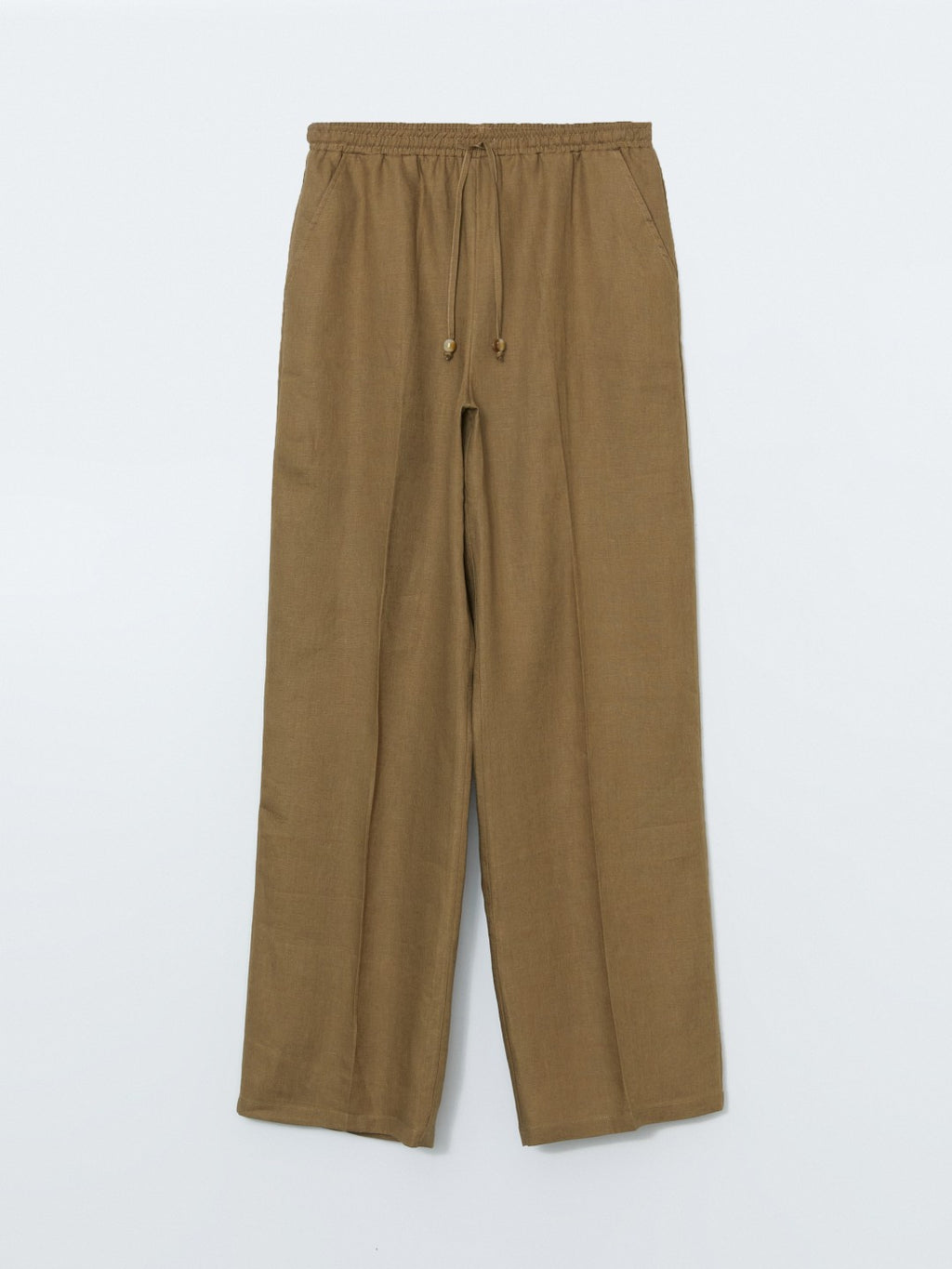 LCW Vision Elastic Waist Linen Women Trousers