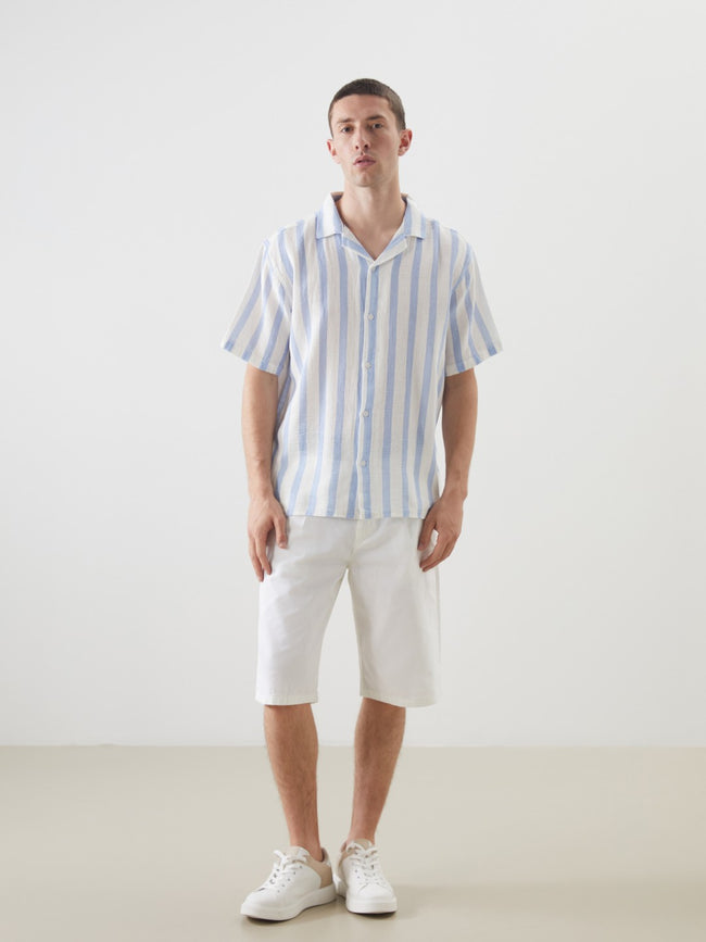 LCW Vision Regular Fit Short Sleeve Men Textured Shirt Main Image