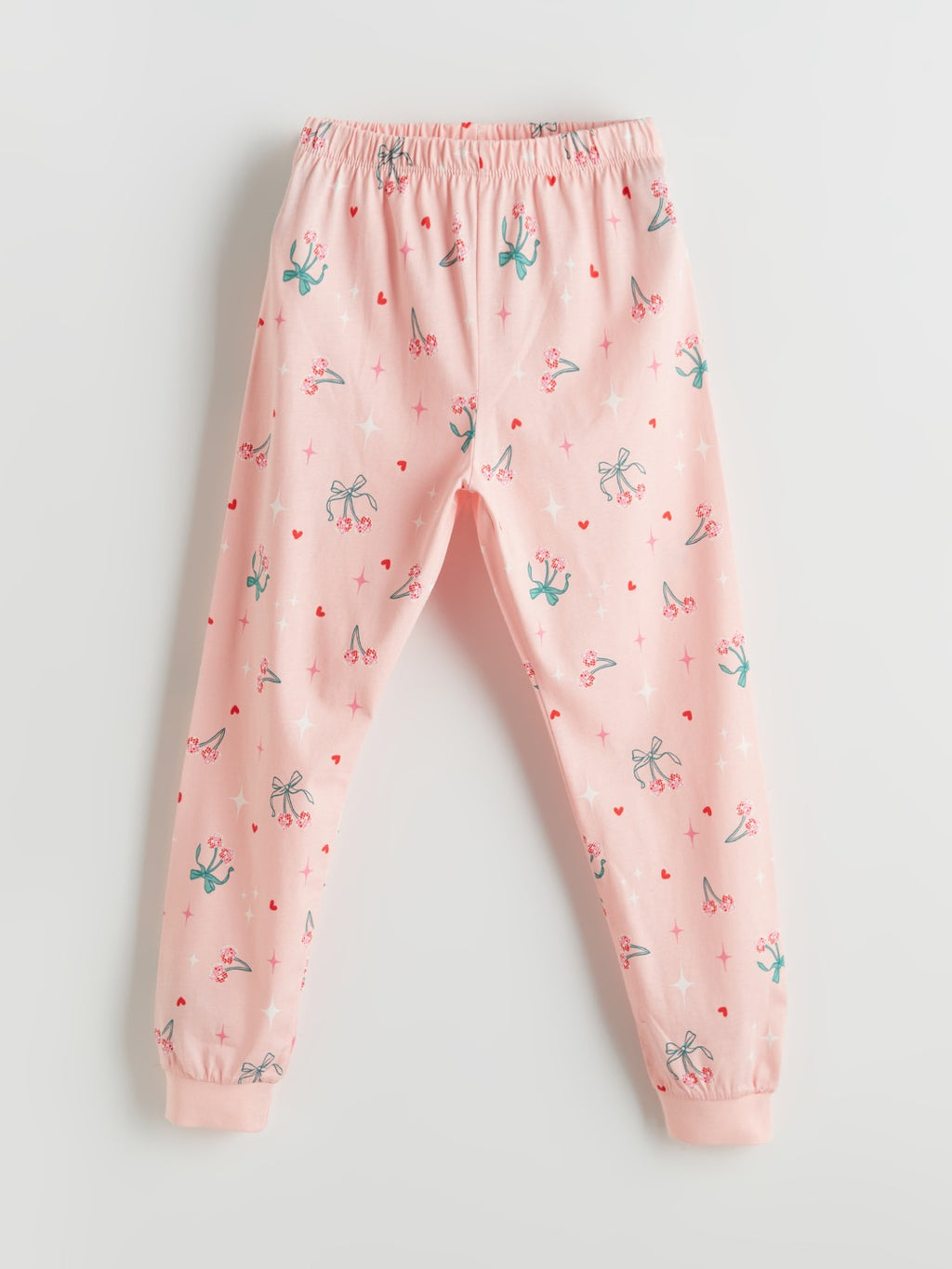 LCW Kids Ecru Crew Neck Girls Pajama Set