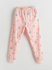 LCW Kids Ecru Crew Neck Girls Pajama Set