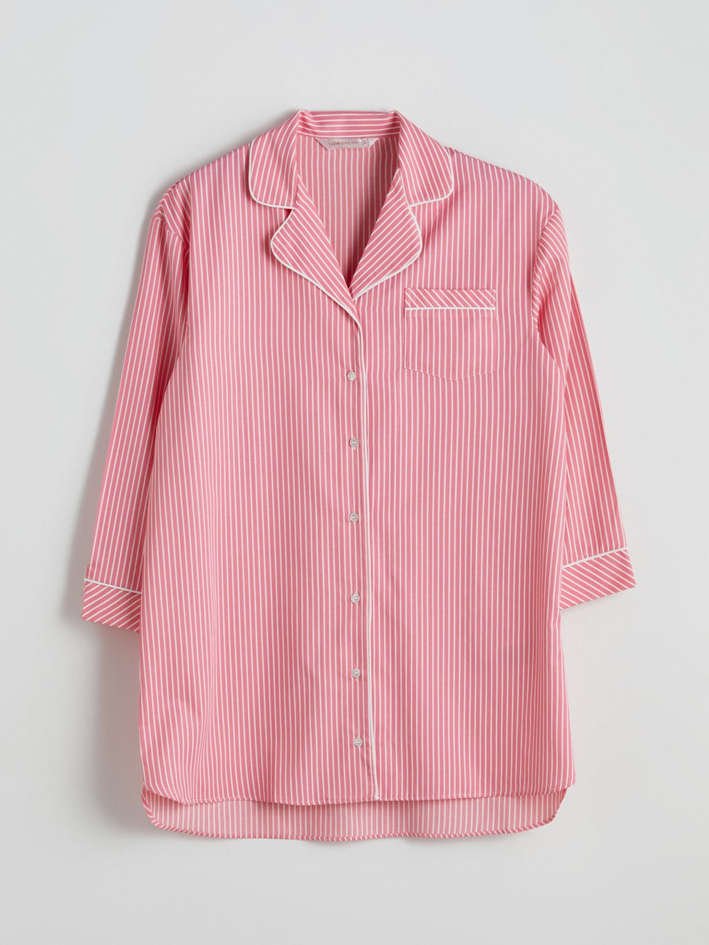 LCW Dream Blue Shirt Collar Striped Women Nightgown