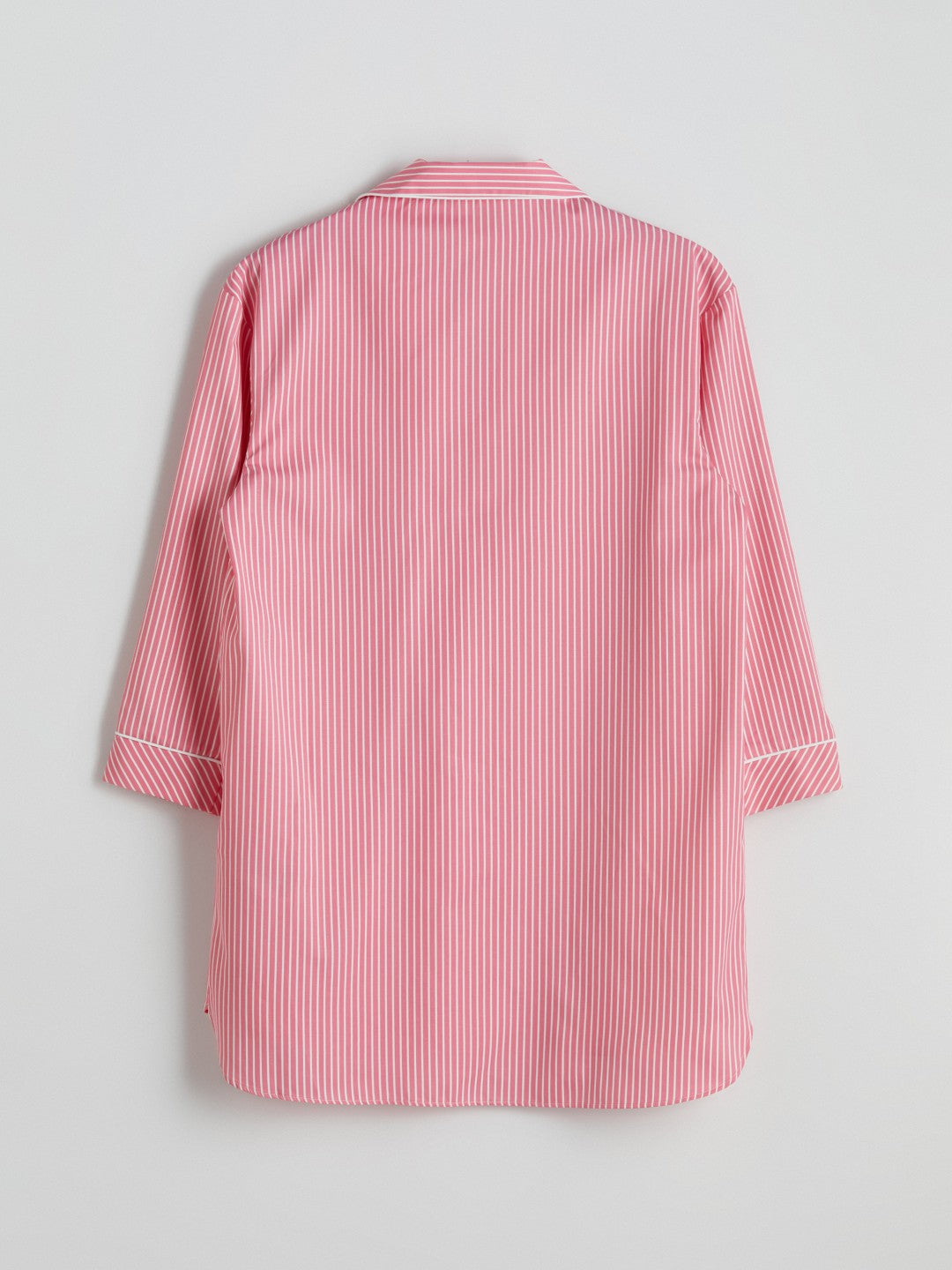 LCW Dream Blue Shirt Collar Striped Women Nightgown