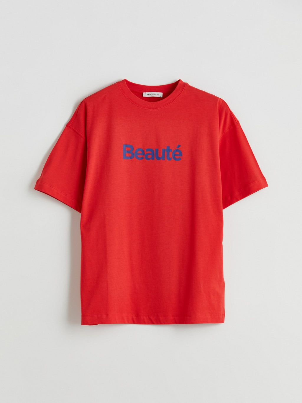 LCW Vision Red Crew Neck Printed Oversize Women T-Shirt