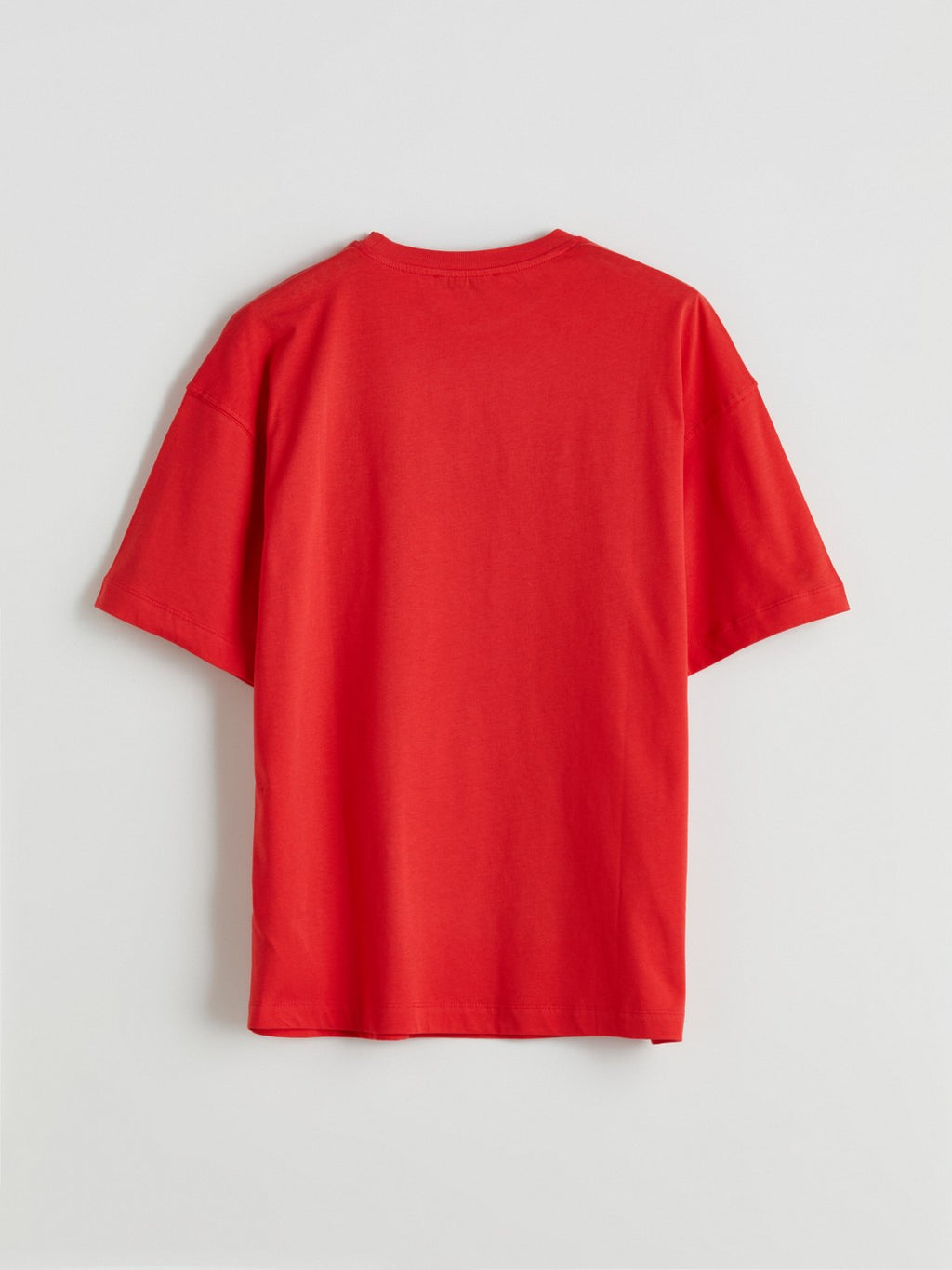 LCW Vision Red Crew Neck Printed Oversize Women T-Shirt