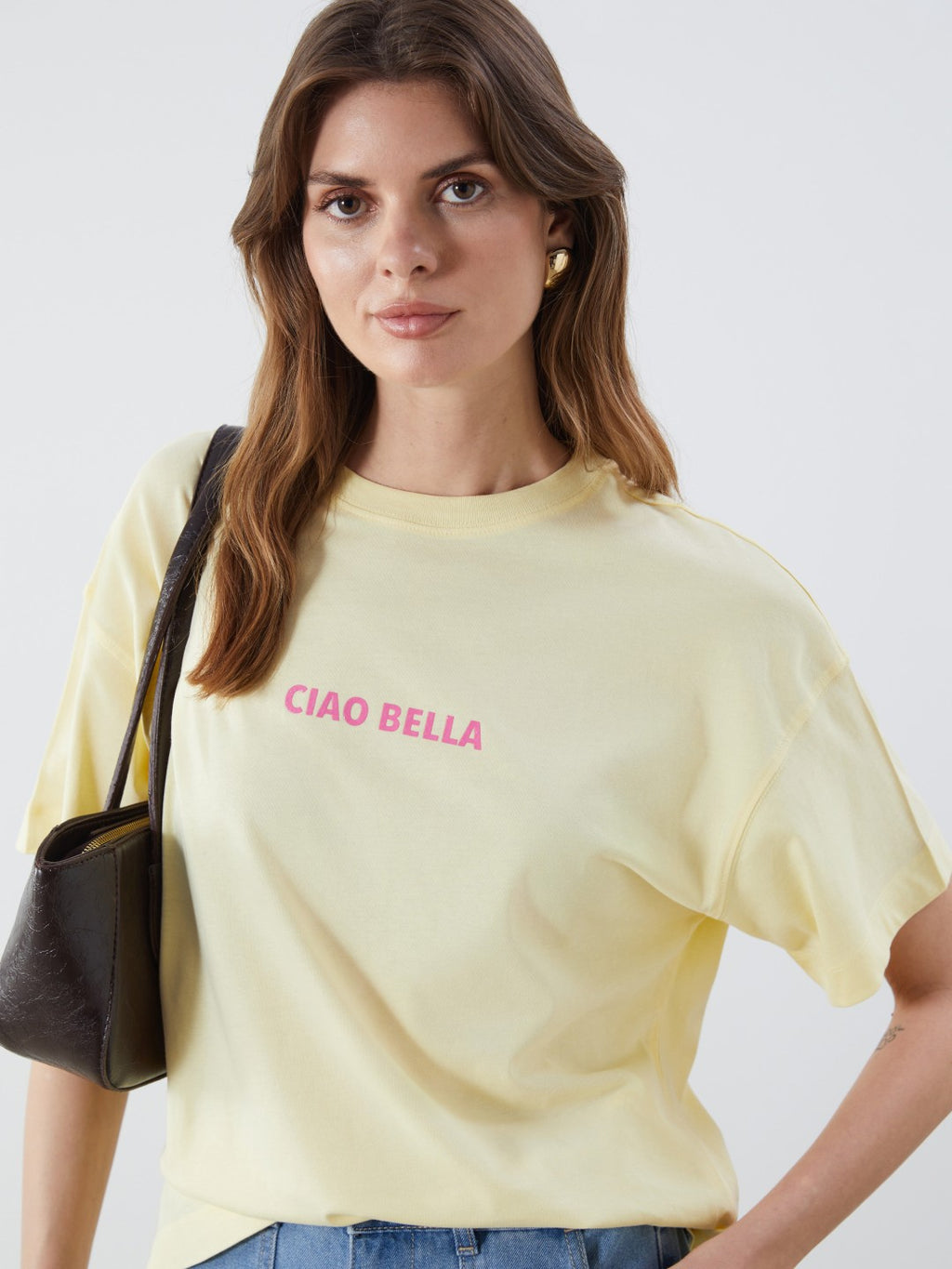 LCW Vision Sari Crew Neck Printed Oversize Women T-Shirt