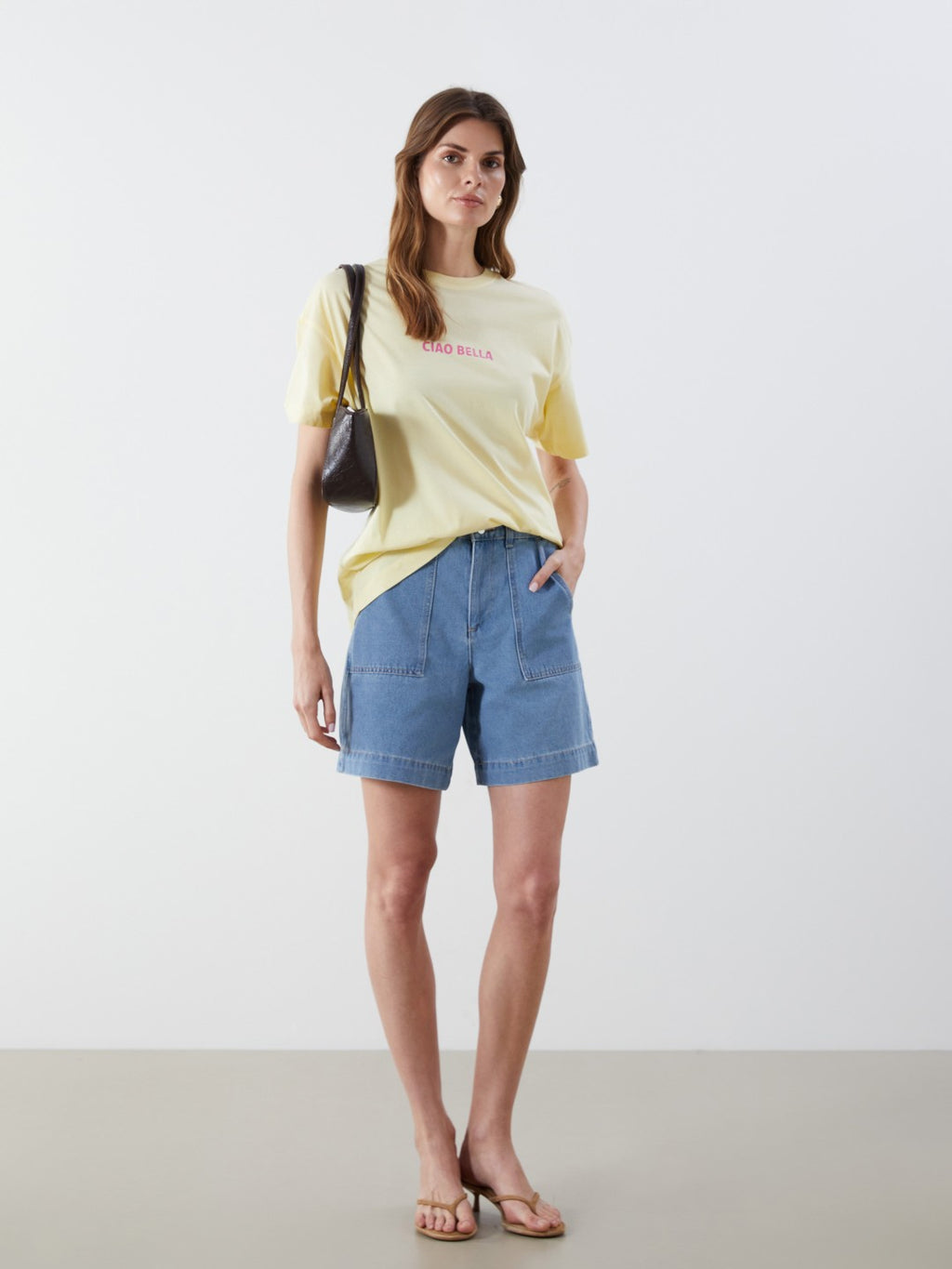 LCW Vision Sari Crew Neck Printed Oversize Women T-Shirt