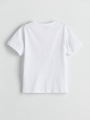 LCW Kids Crew Neck Teddy Bear Printed Boy Shorts Pajama Set