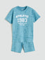 LCW Kids Crew Neck Boy Shorts Pajama Set