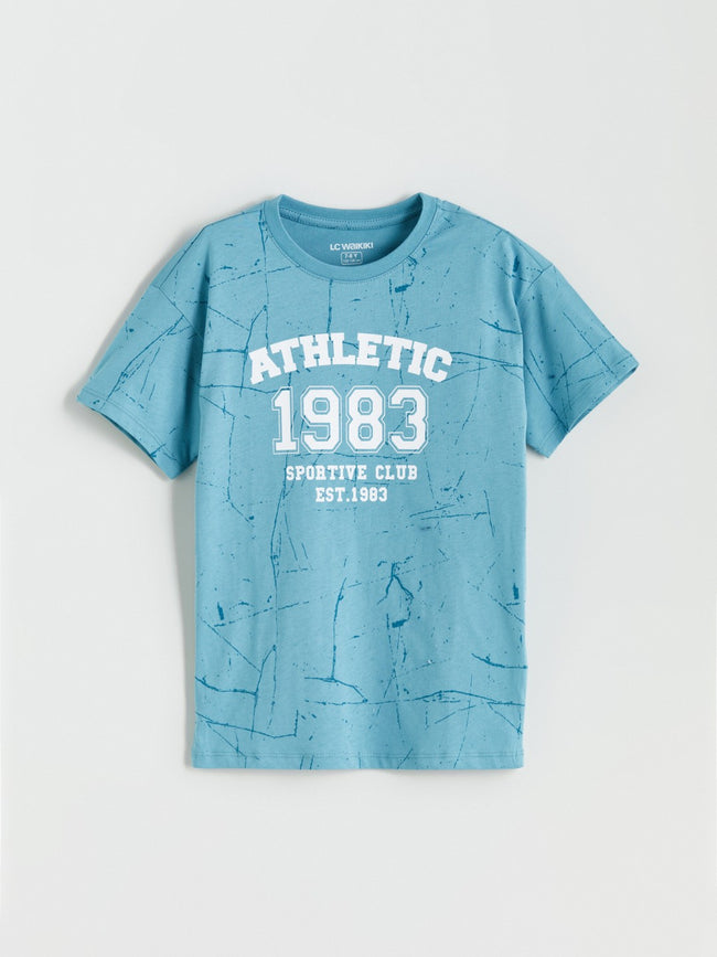 LCW Kids Crew Neck Boy Shorts Pajama Set Main Image