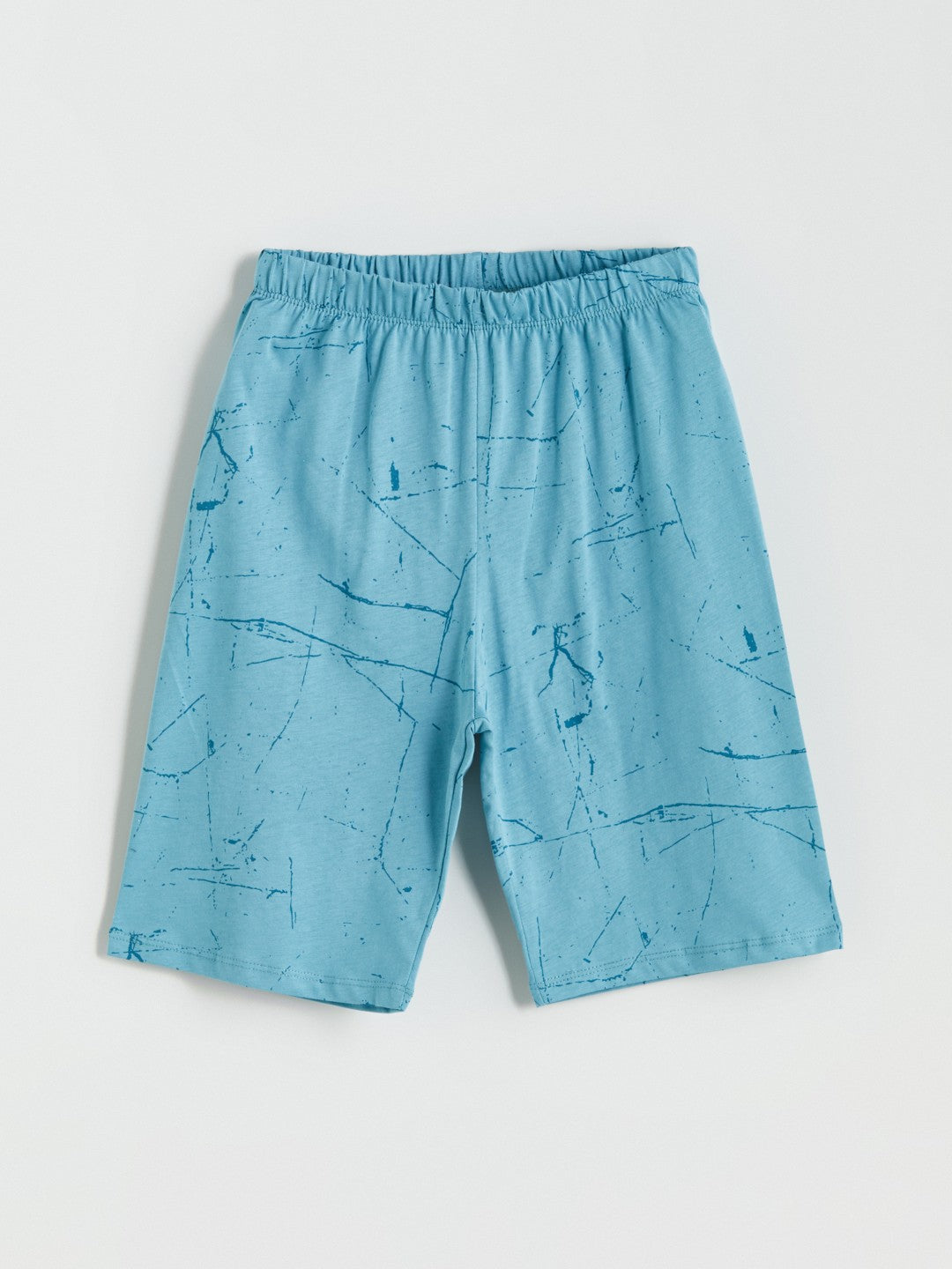 LCW Kids Crew Neck Boy Shorts Pajama Set