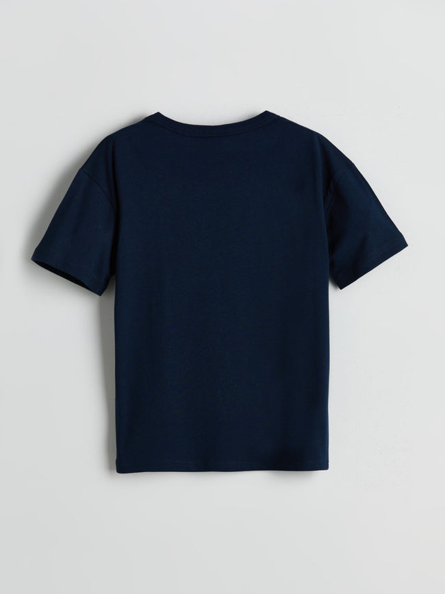 LCW Kids Blue Crew Neck Boy T-Shirt Main Image