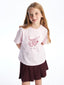 LCW Kids Pink Crew Neck Girls T-Shirt