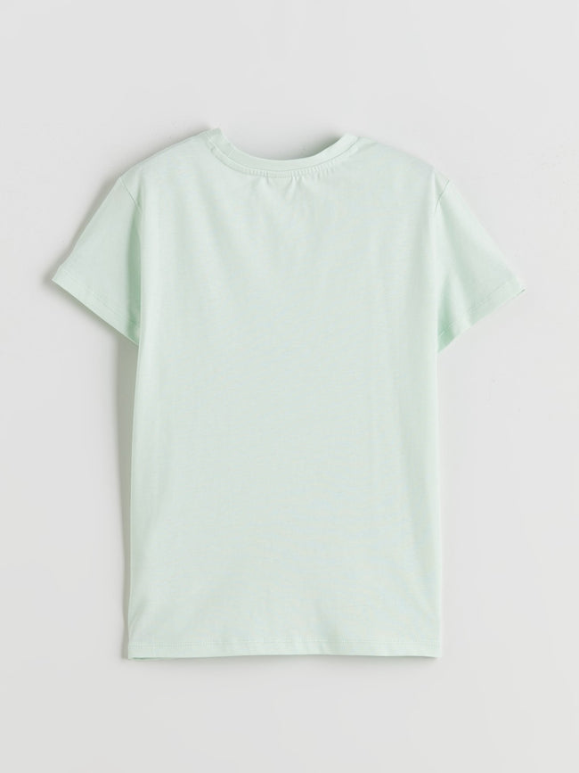 LCW Kids Green Crew Neck Floral Girls T-Shirt Main Image