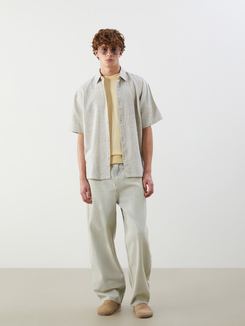 Xside Relaxed Fit Short Sleeve Striped Men Shirt