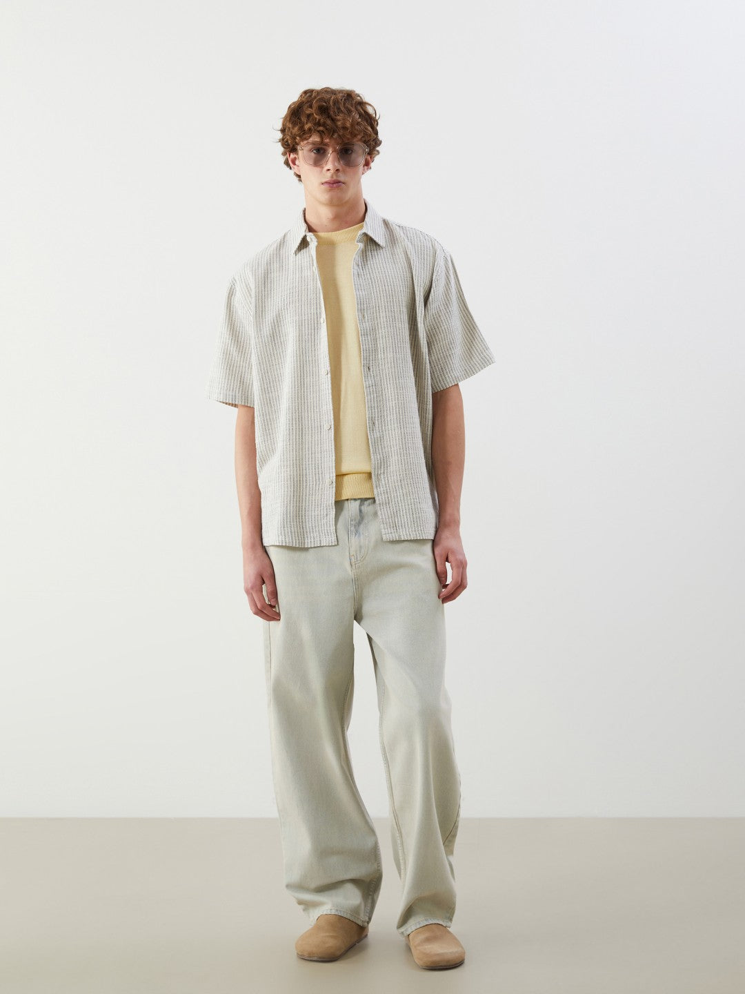 Xside Relaxed Fit Short Sleeve Striped Men Shirt