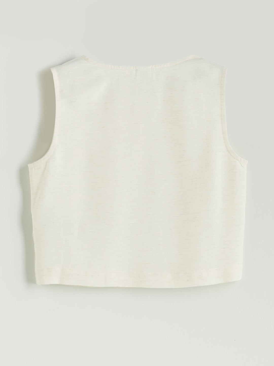 LCW Kids Crew Neck Linen Blend GirlS Shirt