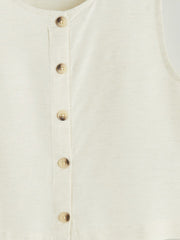 LCW Kids Crew Neck Linen Blend GirlS Shirt