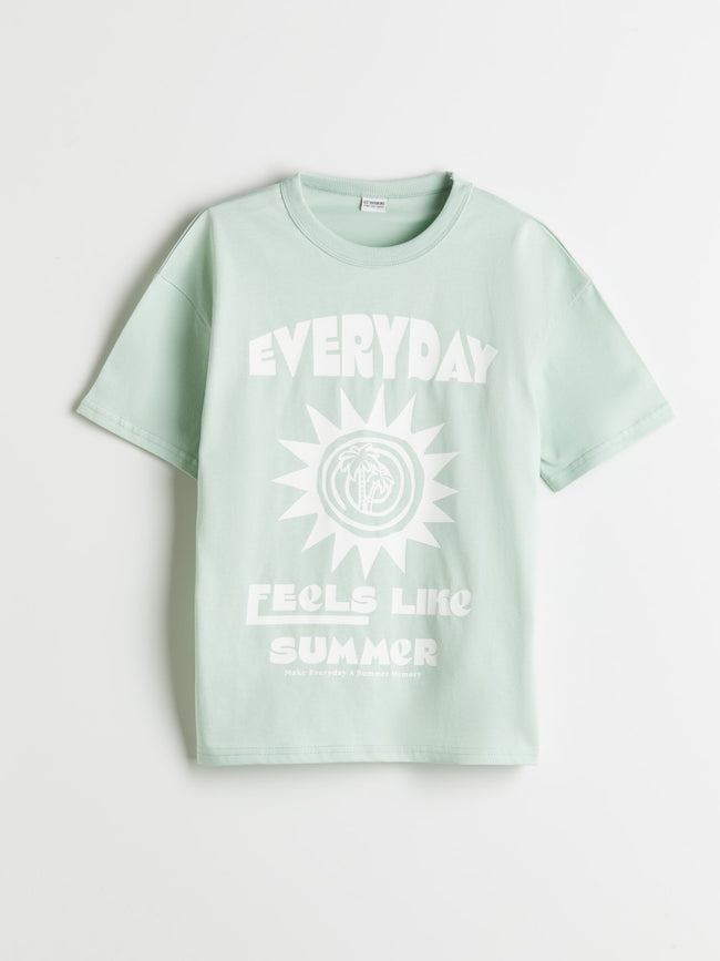 LCW Kids Crew Neck Boy T-Shirt Hover Image