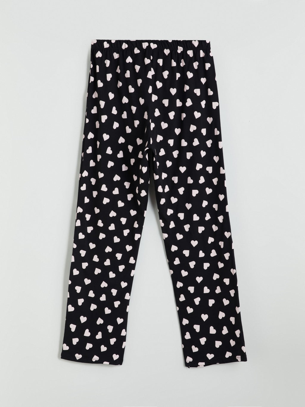 LCW Dream Black Petite Crew Neck Printed Women Pajama Set