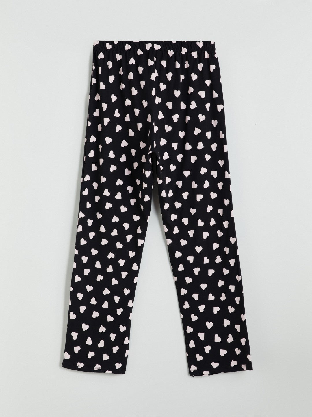 LCW Dream Black Petite Crew Neck Printed Women Pajama Set