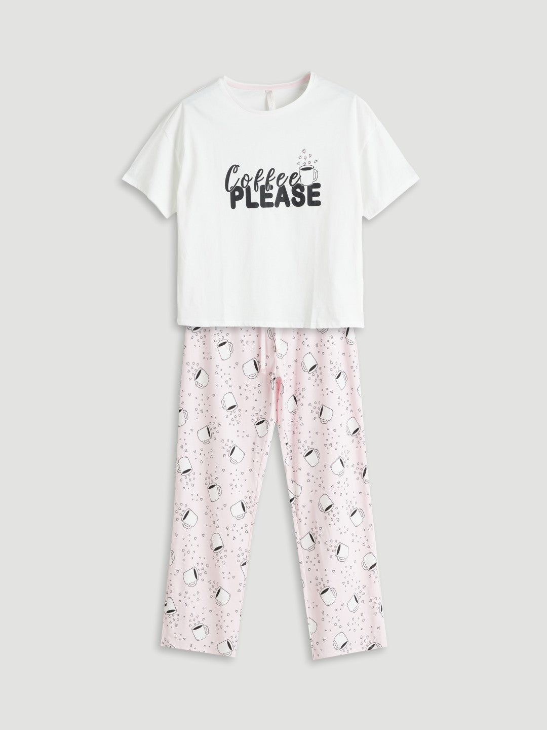 LCW Dream Petite Crew Neck Printed Women Pyjama Set