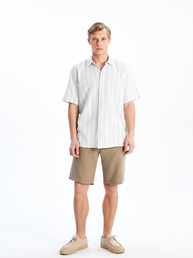 LCW Vision Regular Fit Short Sleeve Striped Men Shirt Main Image