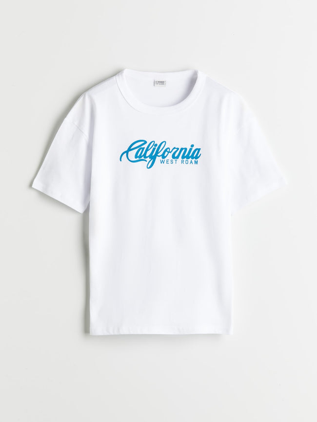 LCW Kids Crew Neck California Printed BoyS T-Shirt Hover Image