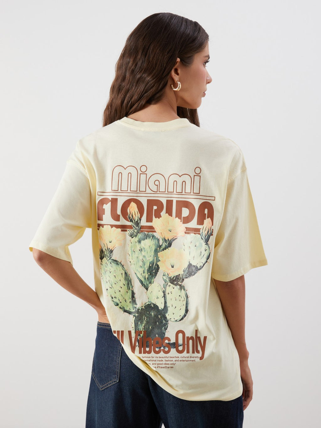 LCW Vision Florida Printed Oversize Women T-Shirt