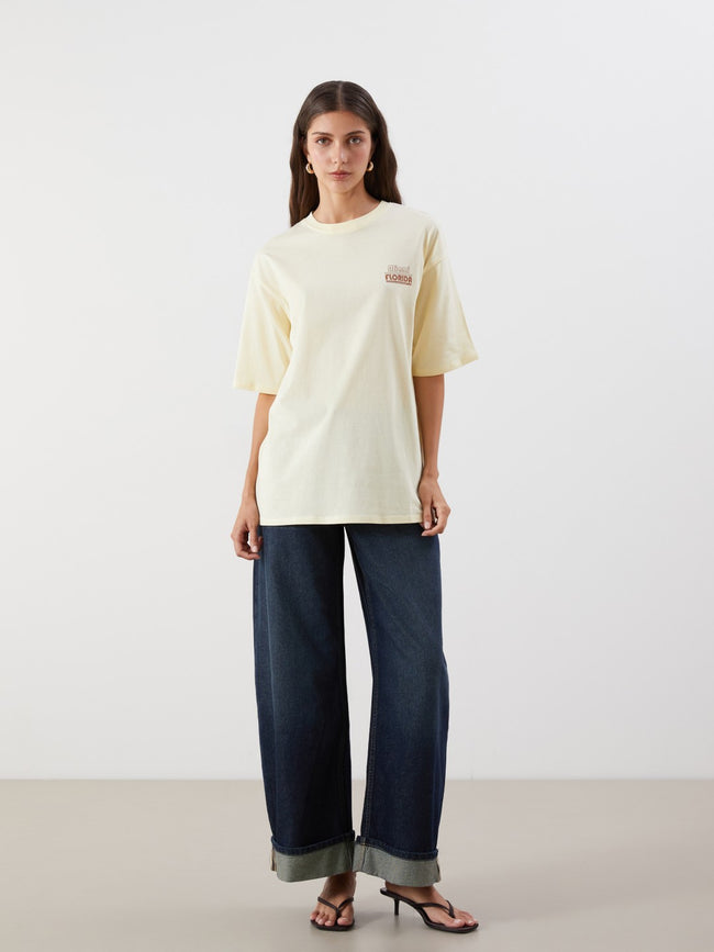 LCW Vision Florida Printed Oversize Women T-Shirt Main Image