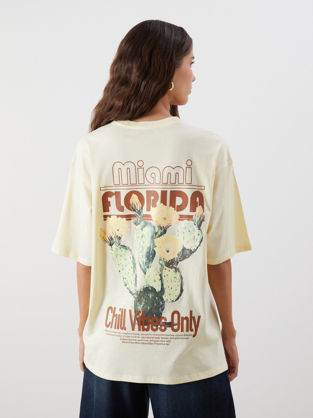 LCW Vision Florida Printed Oversize Women T-Shirt