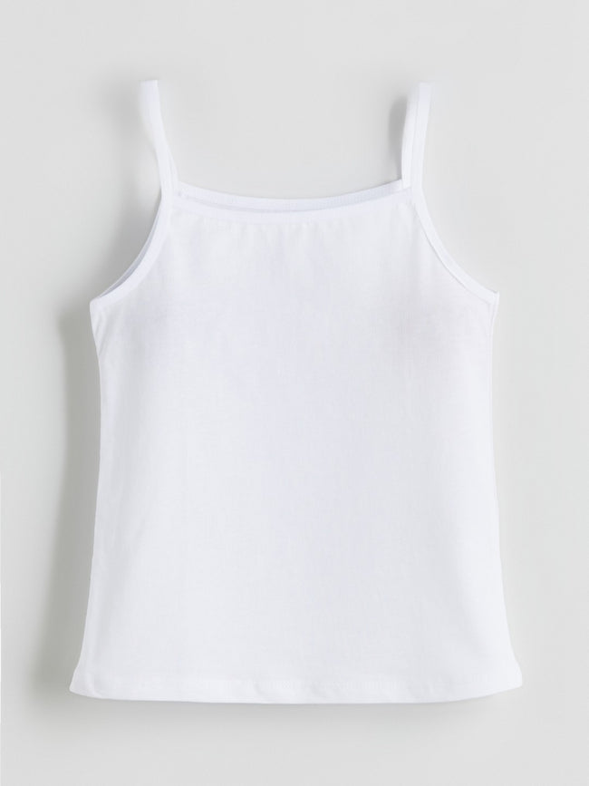 LCW Kids White Square Neck Girls Tank Top 3-Pack Main Image