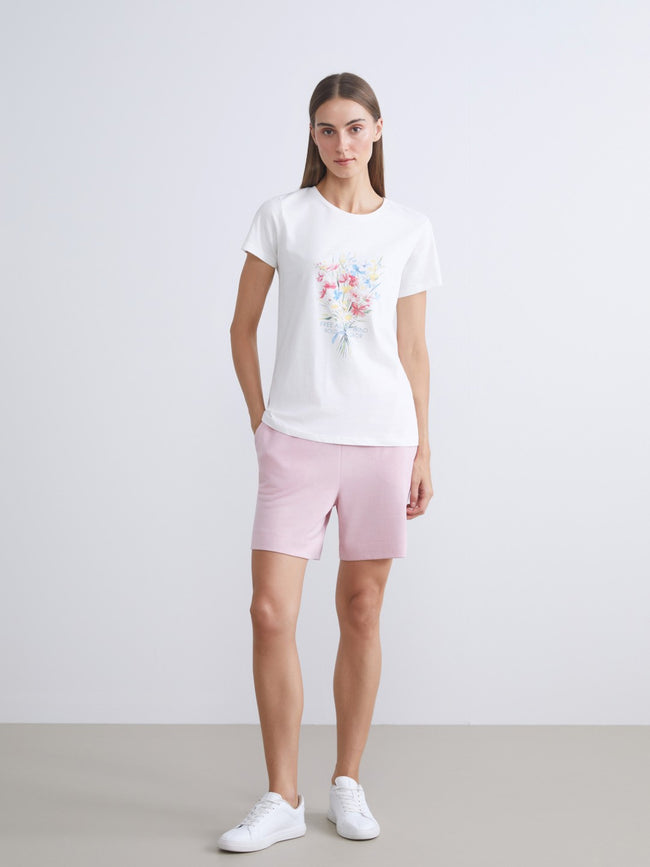 LCW Classic Crew Neck Floral Women T-Shirt Main Image