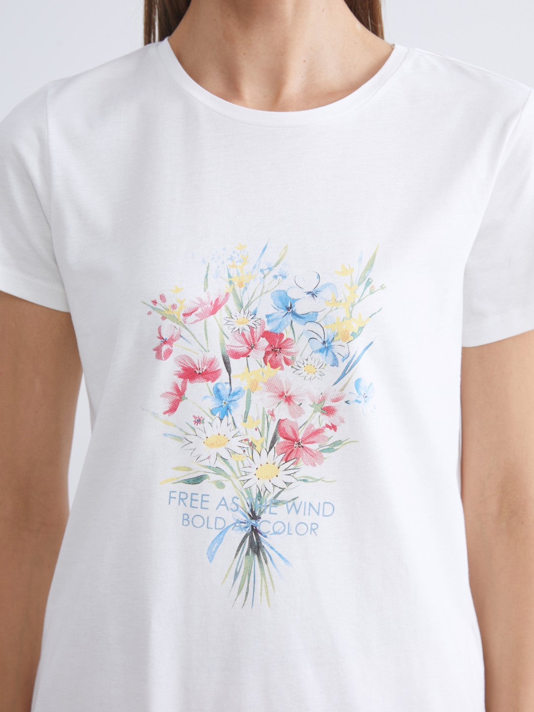 LCW Classic Crew Neck Floral Women T-Shirt